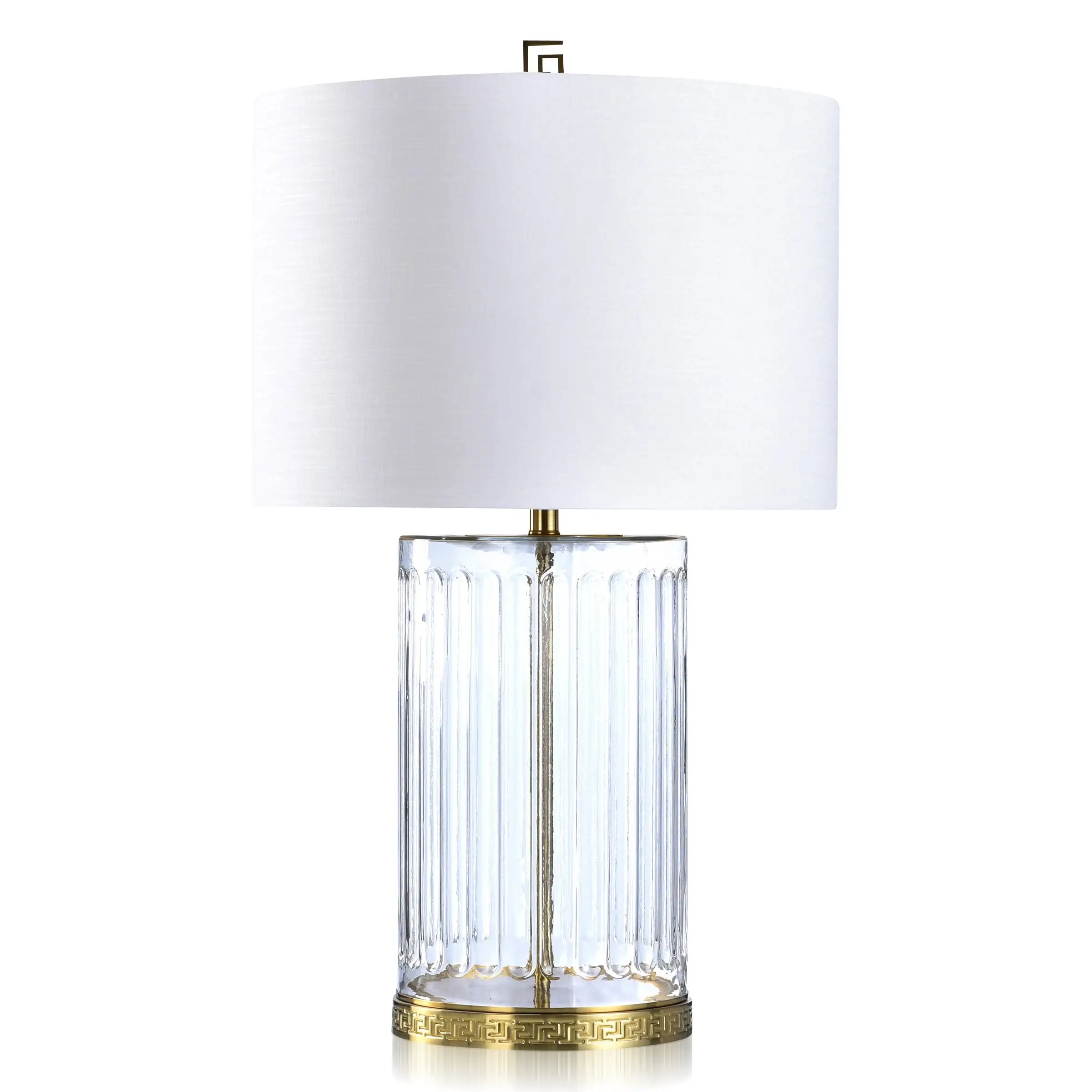 Dann Foley - Lifestyle Table Lamp - Clear Finish - Polished Brass - White Shade