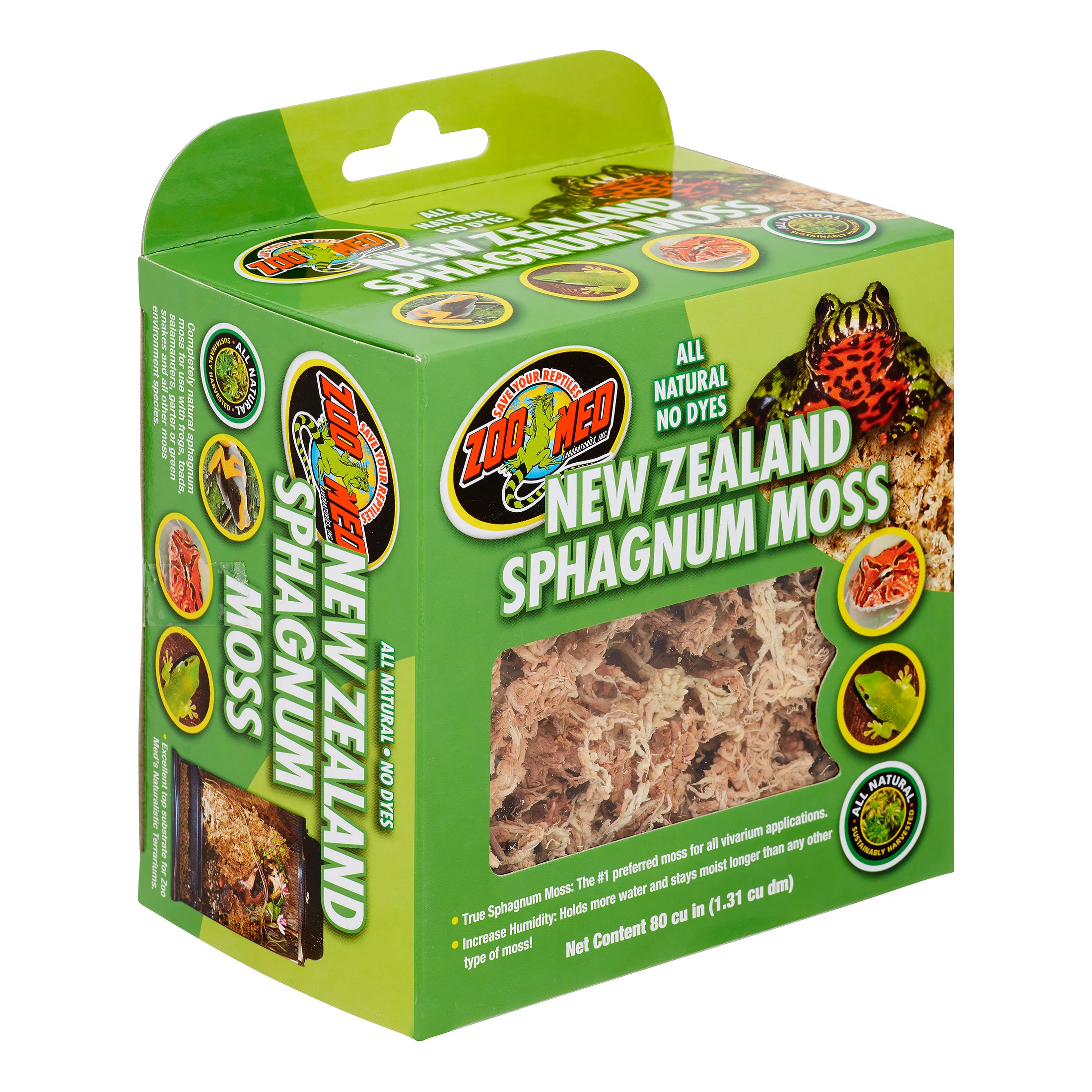 Zoo Med New Zealand Sphagnum Moss Terrarium Substrate， 80 Cu In