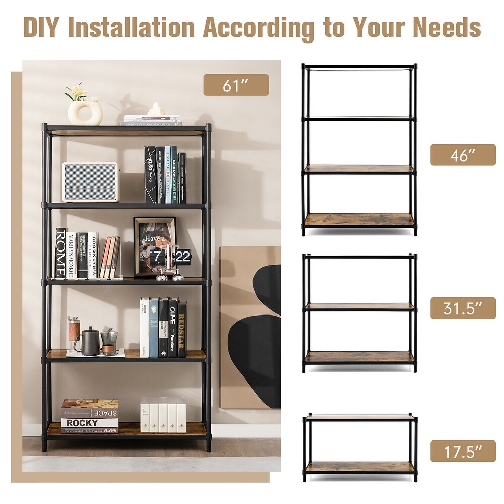 Costway 60.5'' Bookshelf5 tier Multi use   See Details