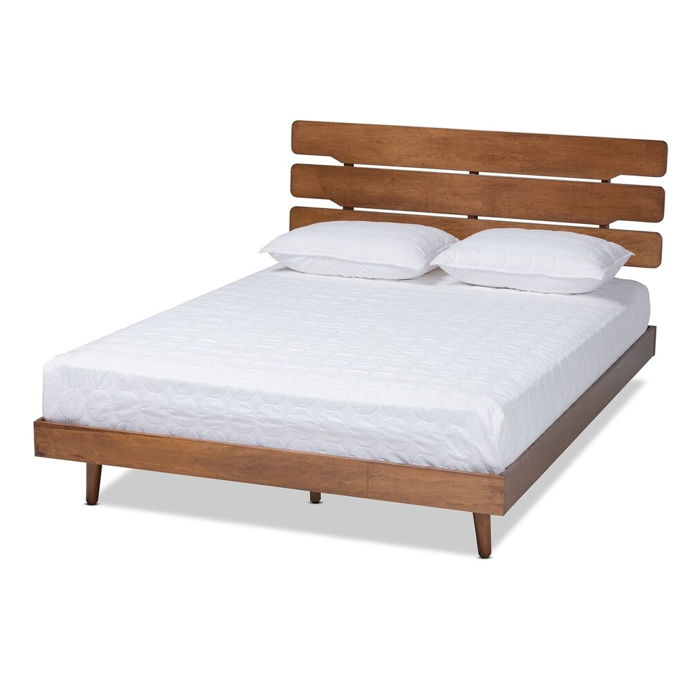 Anzia Mid Century Modern Wood Platform bed