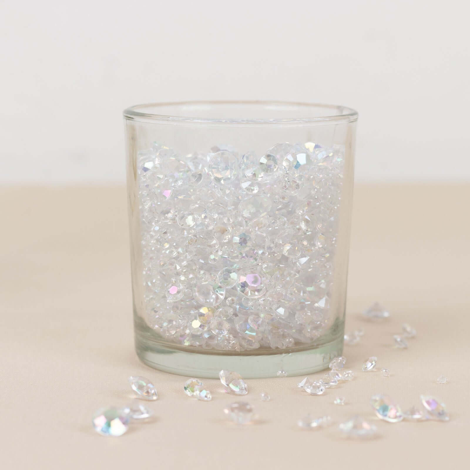 4000 Pcs Iridescent Acrylic Diamond Vase Fillers Table Scatters, DIY Craft Beads Wedding Table Confetti - 3mm, 6mm, 10mm