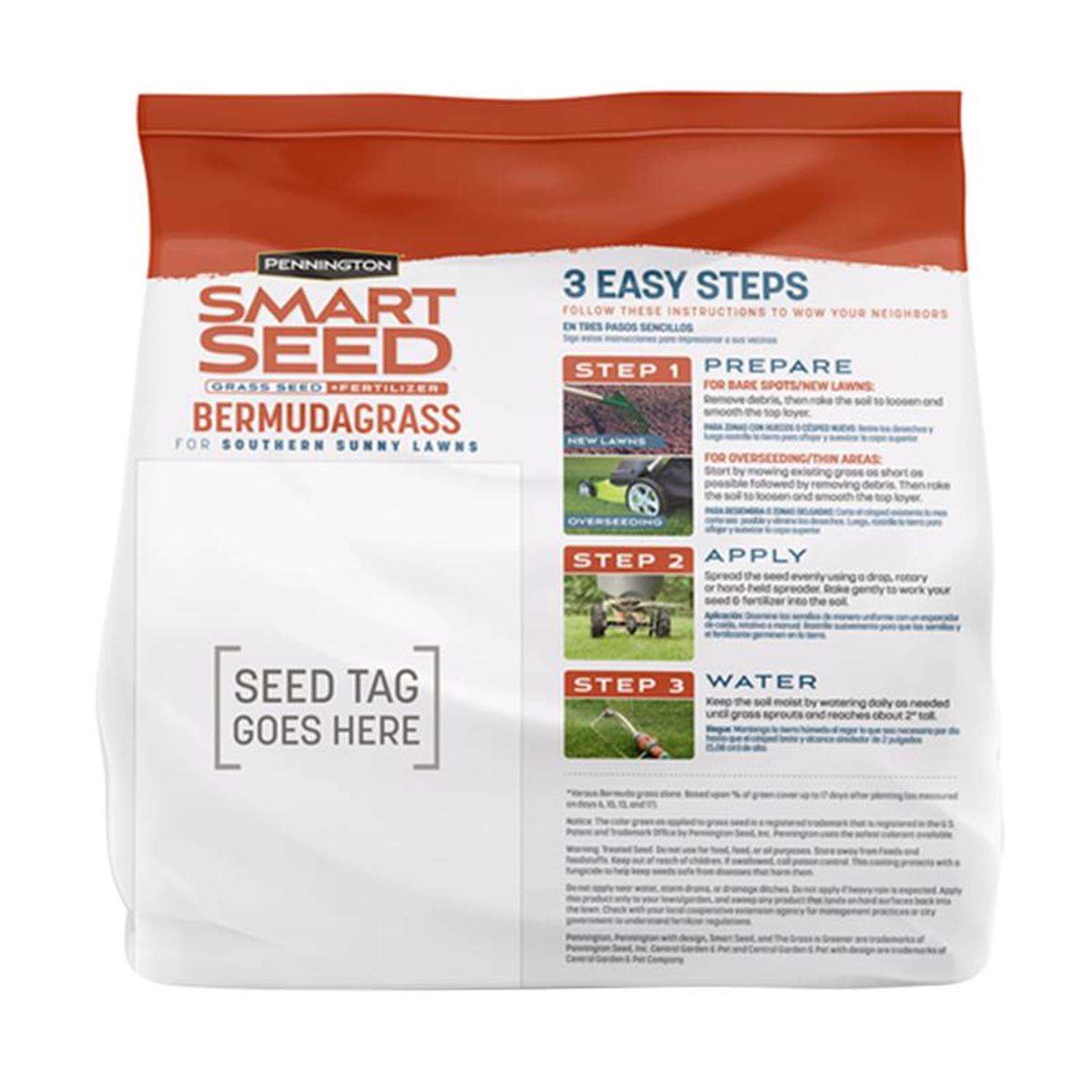 Pennington Smart Seed Bermuda Grass Full Sun Grass Seed and Fertilizer 1.75 lb