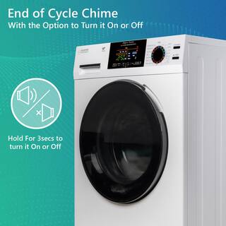 Equator 24 in. 1.9 cu.ft. Digital Compact 110V VentedVentless 18 lbs Washer Dryer Combo 1400 RPM in White EZ 5500CV White