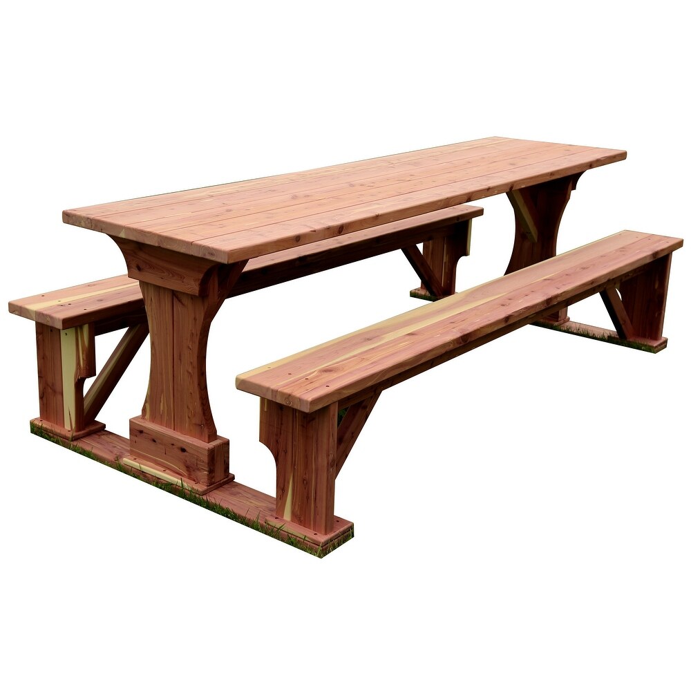 Outdoor 6' Cedar Panel Picnic Table   6 Foot