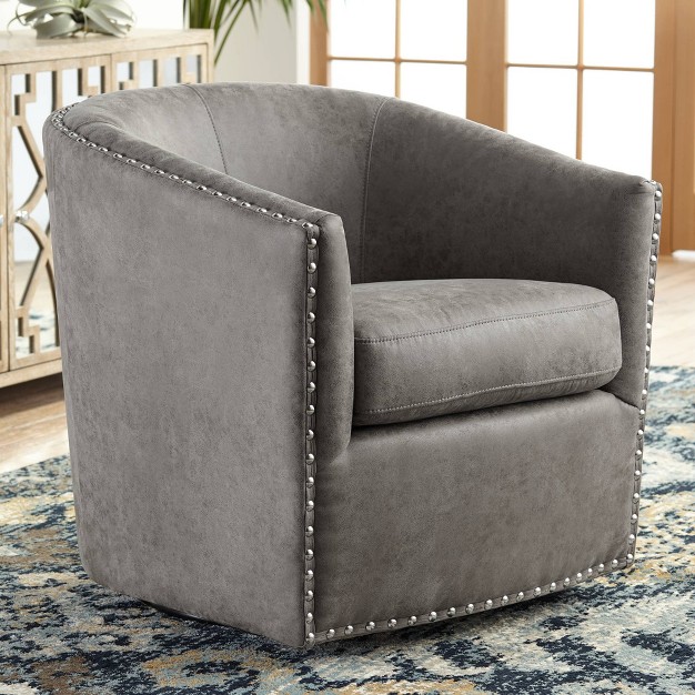 Studio 55d Fullerton Gray Swivel Accent Chair