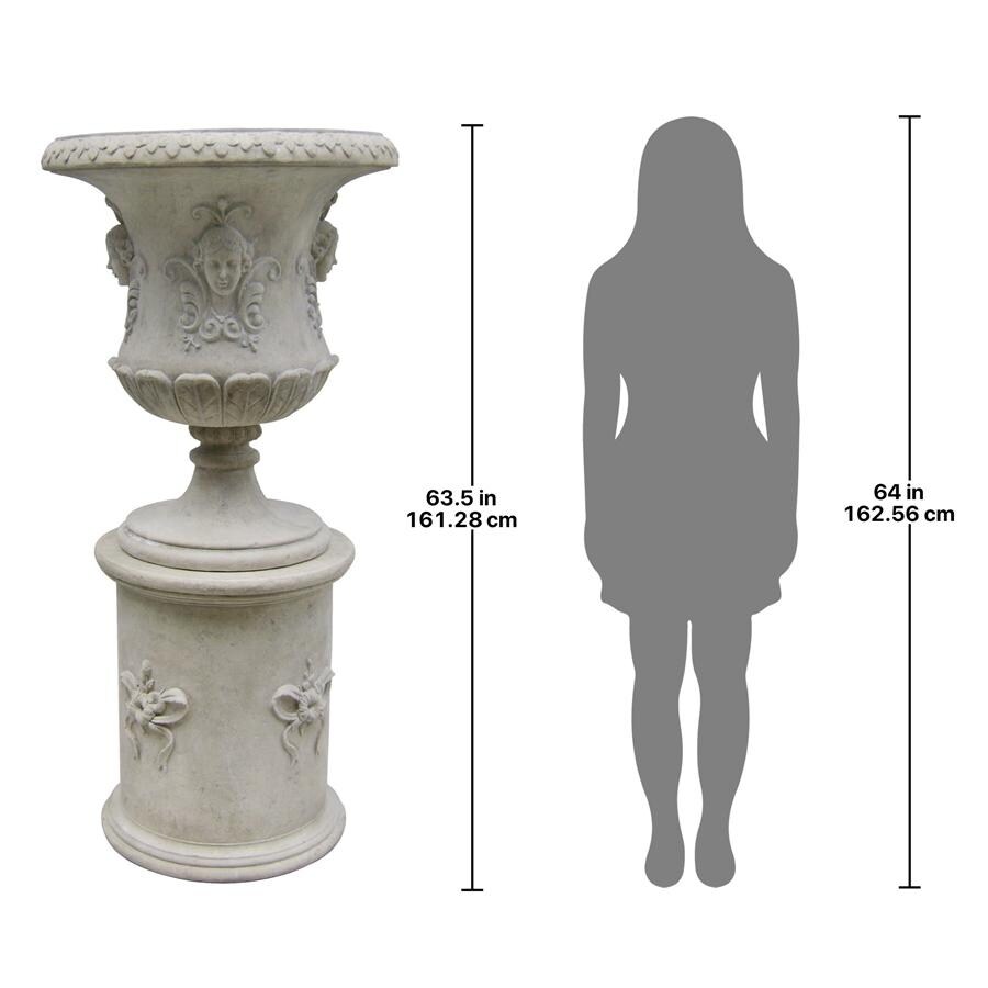 Design Toscano Set Of Flora Urn And Plinth