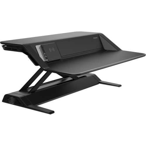 Fellowes Lotus DX Sit-Stand Workstation， 32.75w x 24.25d x 22.5h， Black (8080301)