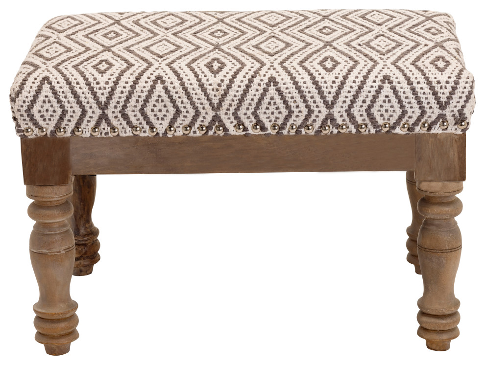 Surya Innisswell INI 001 Ottoman  Ivory/Charcoal   Traditional   Footstools And Ottomans   by Homesquare  Houzz