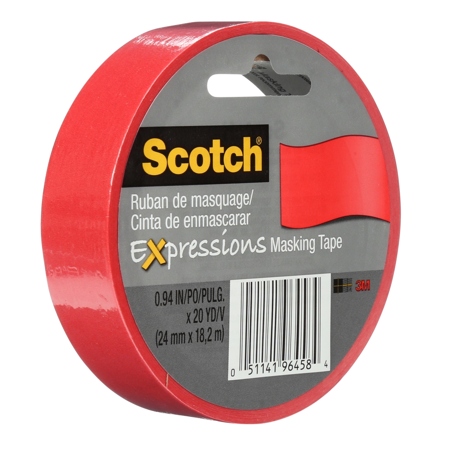 Scotch Expressions .94 in. W X 20 yd L Red Low Strength Masking Tape 1 pk