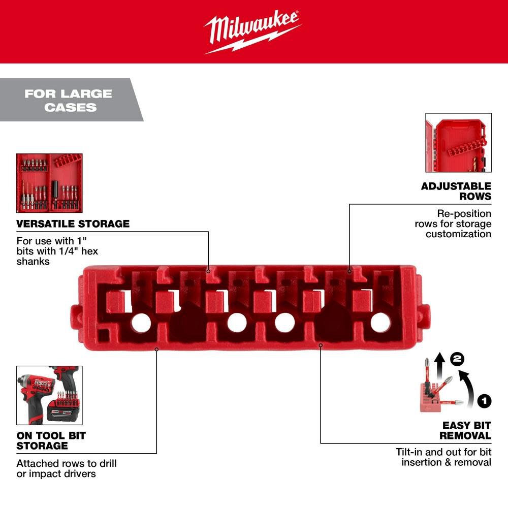 Milwaukee Large Case Rows for Insert Bit Accessories 5pk 48-32-9934 from Milwaukee