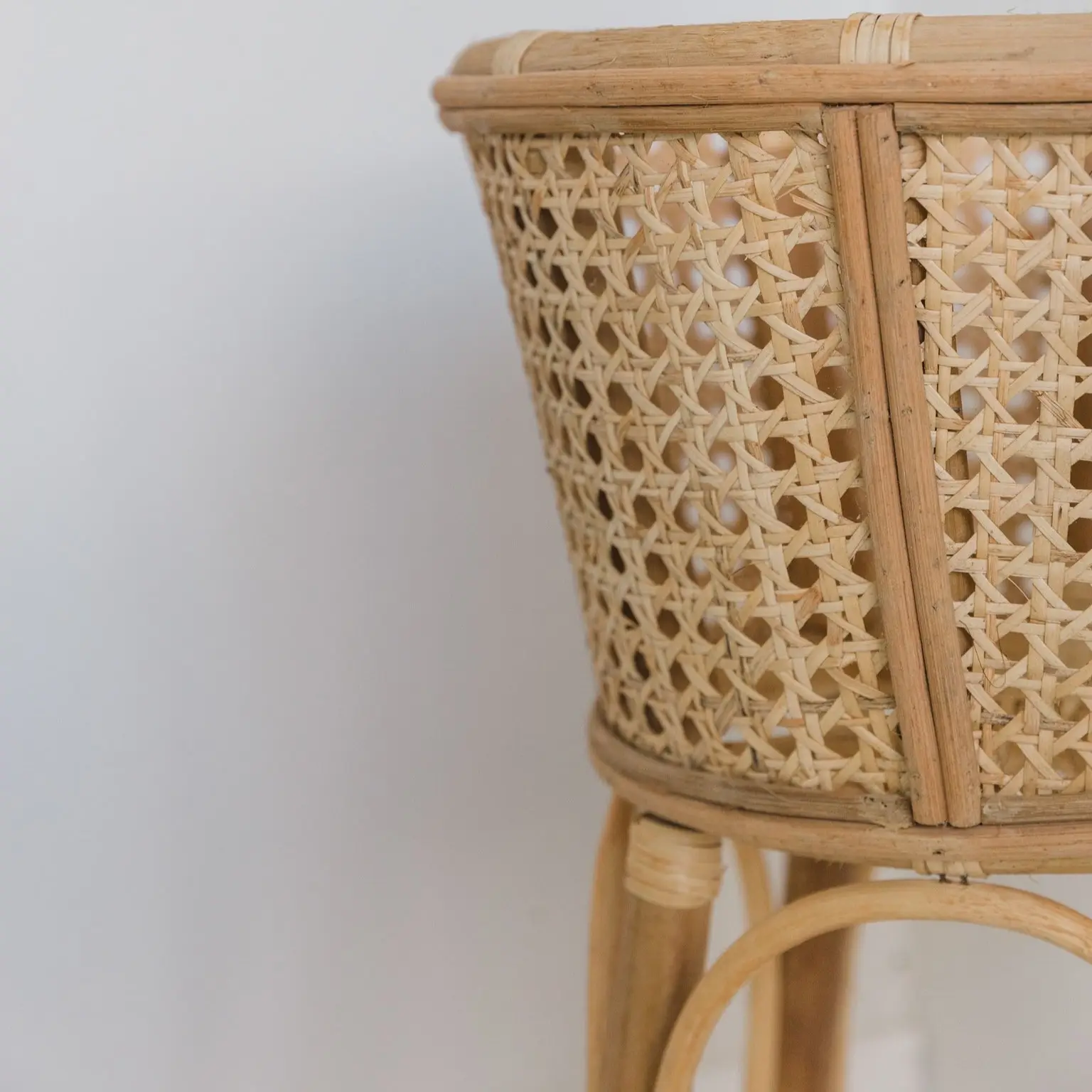 Eco Friendly Bali Style Coastal Hoya Stand Planter Pots Handcrafted from Rattan and Cane by Vietnamese Artisans