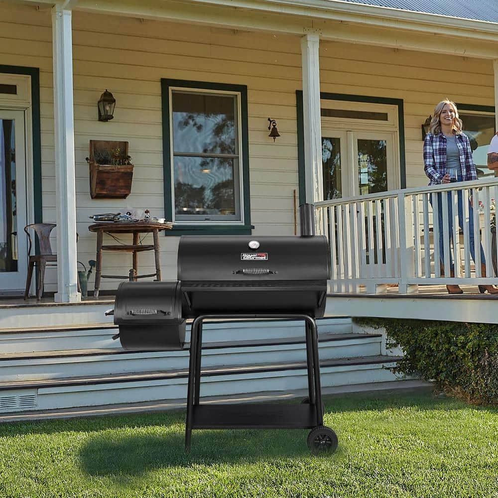 Royal Gourmet 30 in. Charcoal Grill with Offset Smoker CC1830F