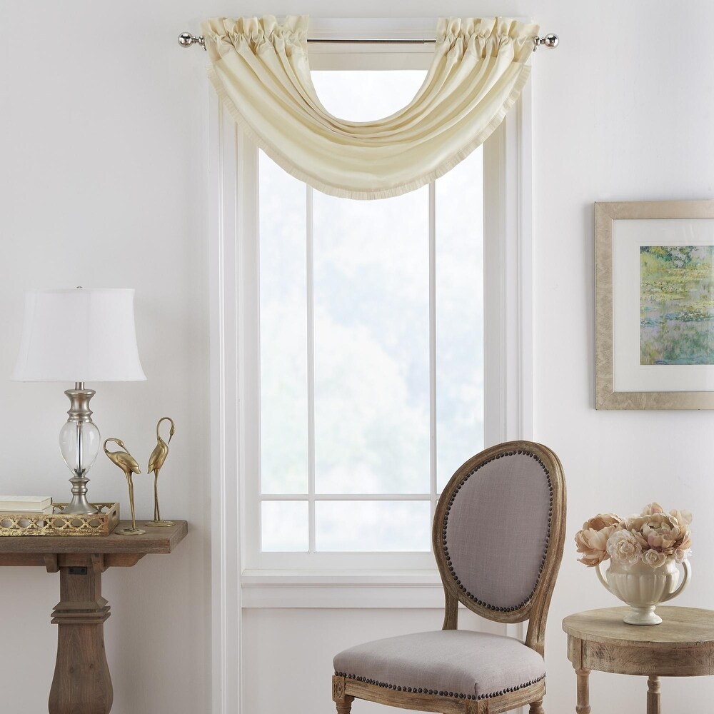 Elrene Versailles Faux Silk Waterfall Window Valance   52\