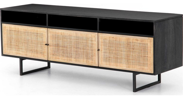 Carmel Media Console   Black Wash   Tropical   Entertainment Centers And Tv Stands   by The Khazana Home Austin Furniture Store  Houzz