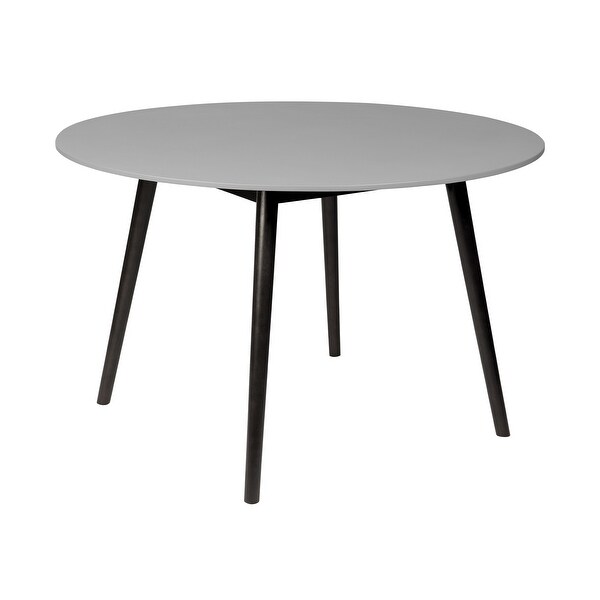 Sydney Modern Round Concrete and Wood Indoor Outdoor Dining Table