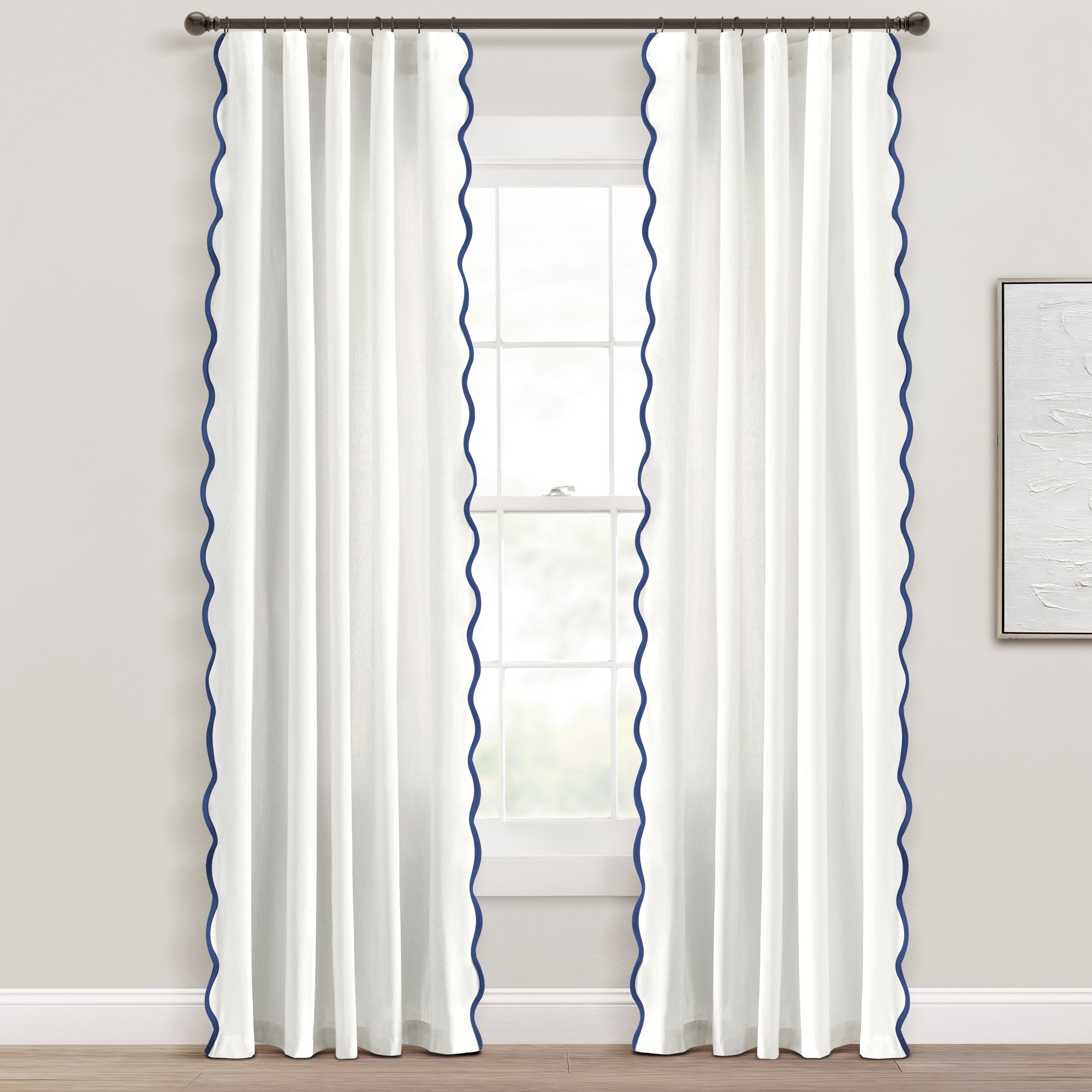 Coastal Chic Scallop Edge Window Curtain Panel Set