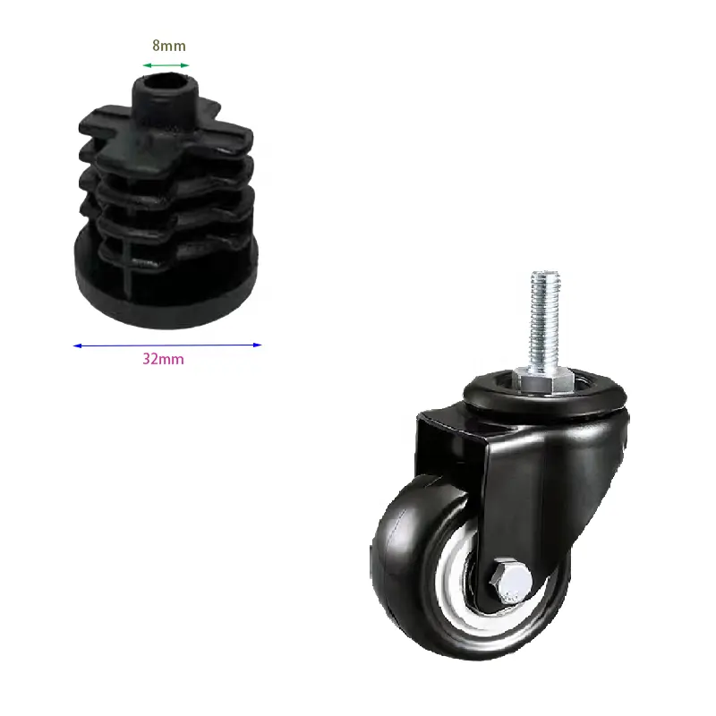 32mm pipe inner rubber joints parts wheel connector desk leg plug Rubber American fence accessories good quality