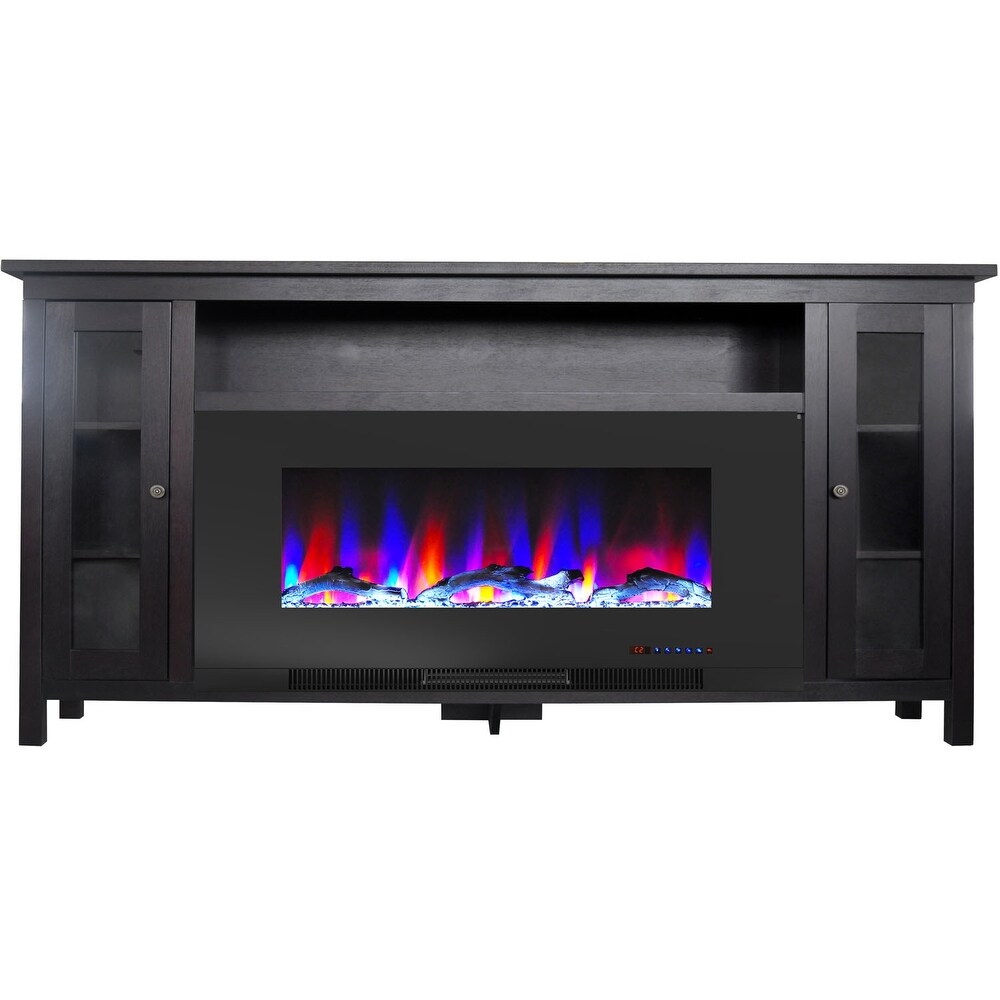 Cambridge Somerset 70 In. Black Electric Fireplace TV Stand