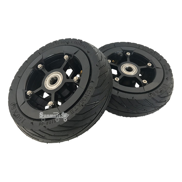 150x50 Pneumatic Rubber Wheel with 6 Inch Tire and Inner Tube 6x2 Inch for e Scooter and Electric Skateboard DIY Replacement