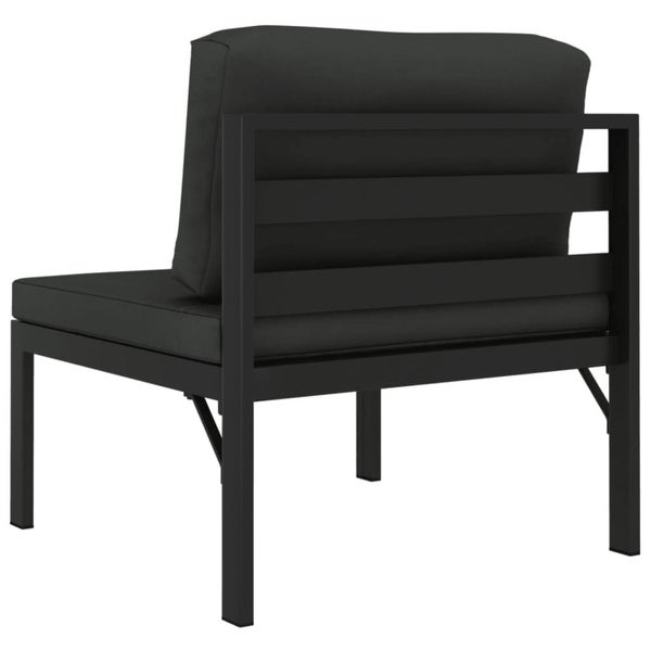 2-Seater Patio Sofa with Cushions Aluminum Anthracite - Overstock - 36196027