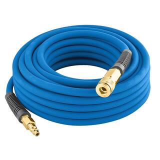 Estwing 38 in. x 100 ft. PVCRubber Hybrid Air Hose with 14 in. Brass Fittings E38100PVCR