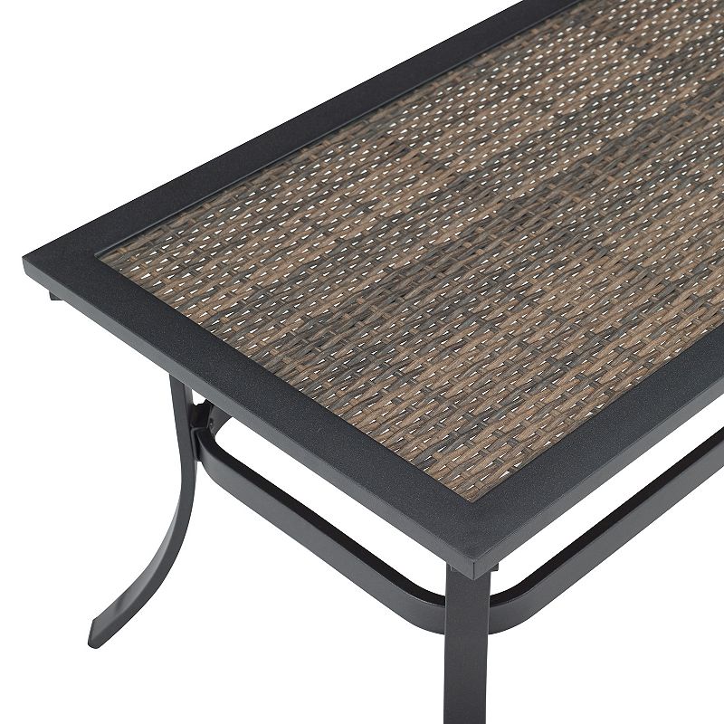 Crosley Dahlia Outdoor Metal and Wicker Coffee Table