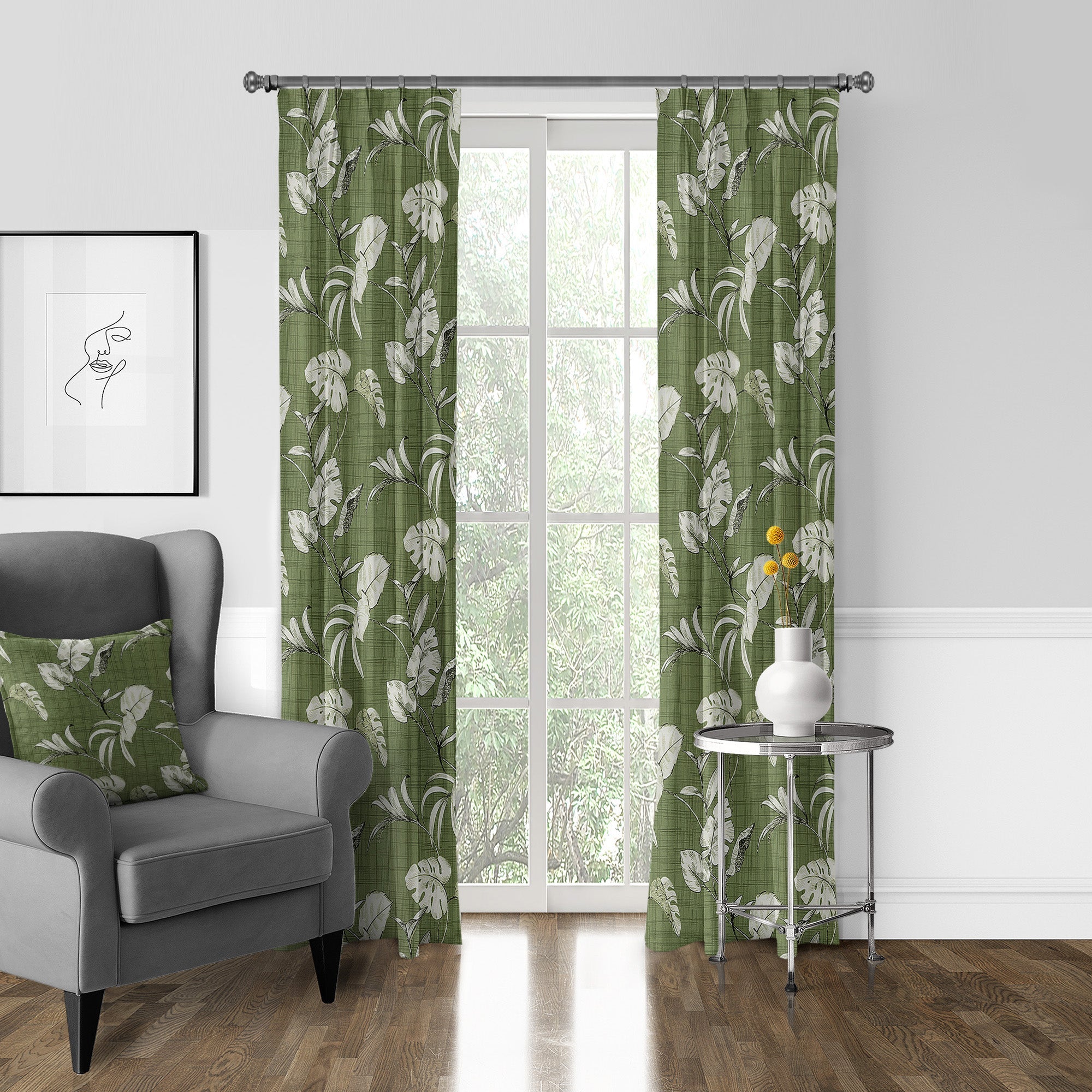 Tropez Green Drapery