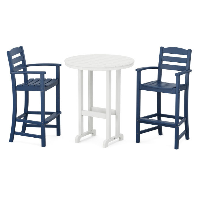 Polywood La Casa Café 3-Piece Round Farmhouse Bar Set PWS219