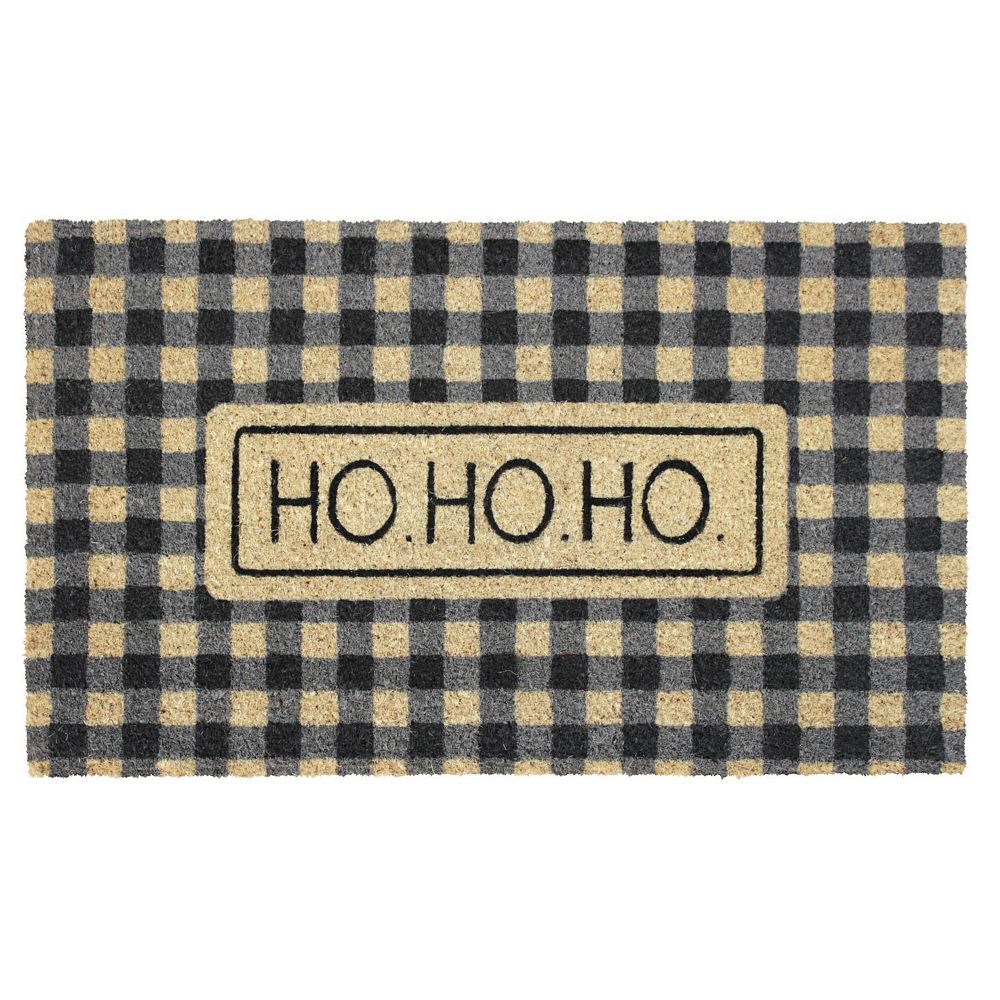 RugSmith Ho Ho Ho Plaids Doormat - 18'' x 30''