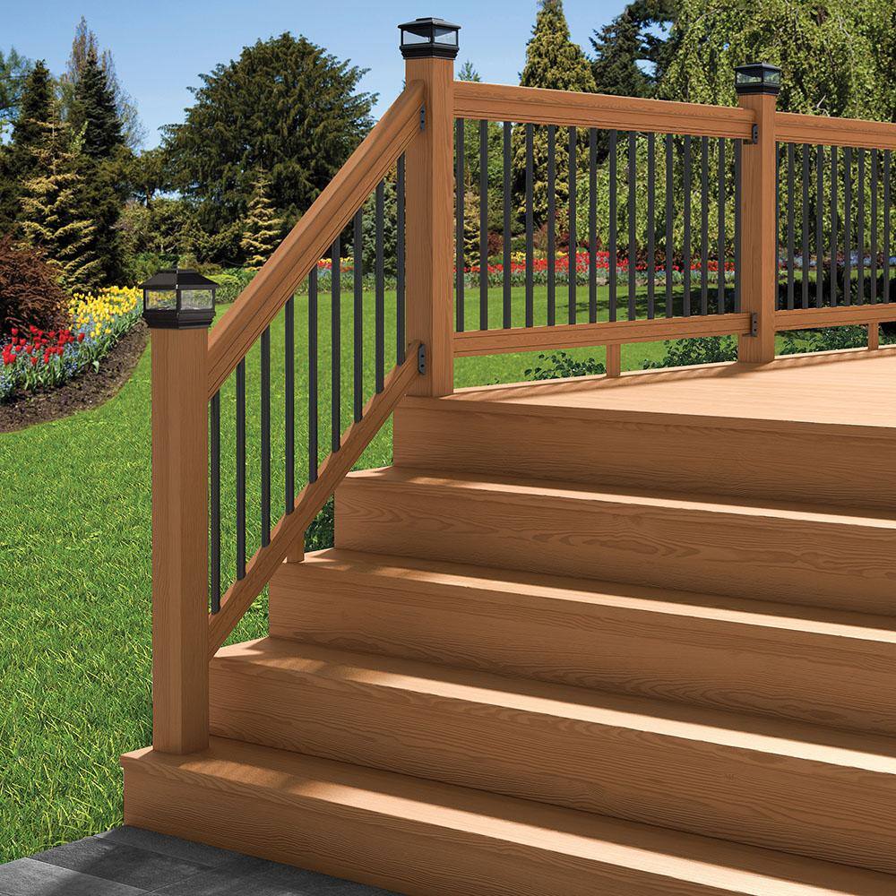 ProWood Western Red Cedar Stair 6 ft. Railing Kit with Black Aluminum Balusters 198975