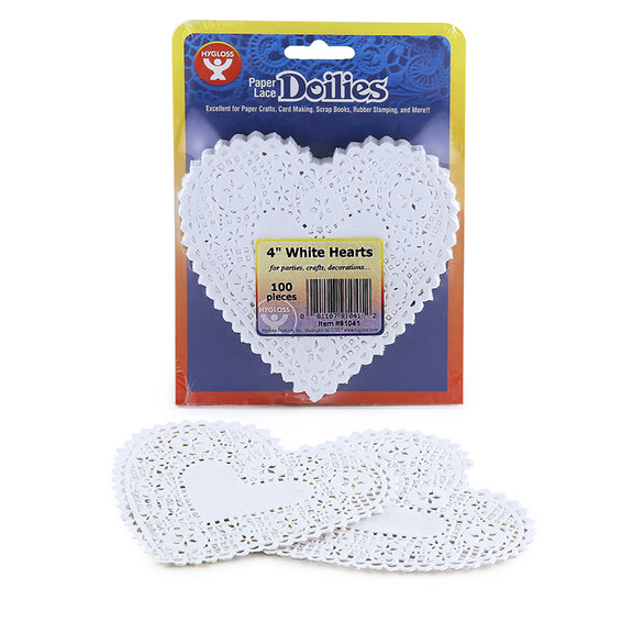 Hygloss Products HYG91041 Doilies 4 White Hearts 1...