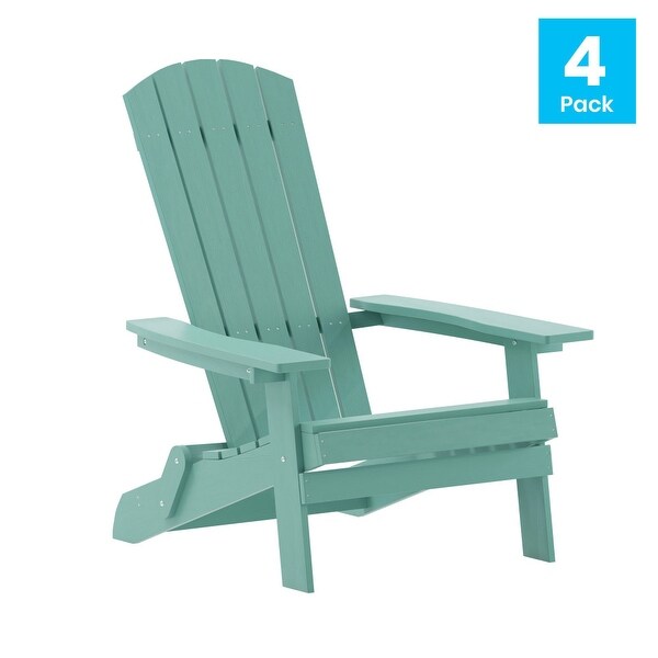 Polyresin Folding Adirondack Indoor/Outdoor Patio Chair (Set of 4)