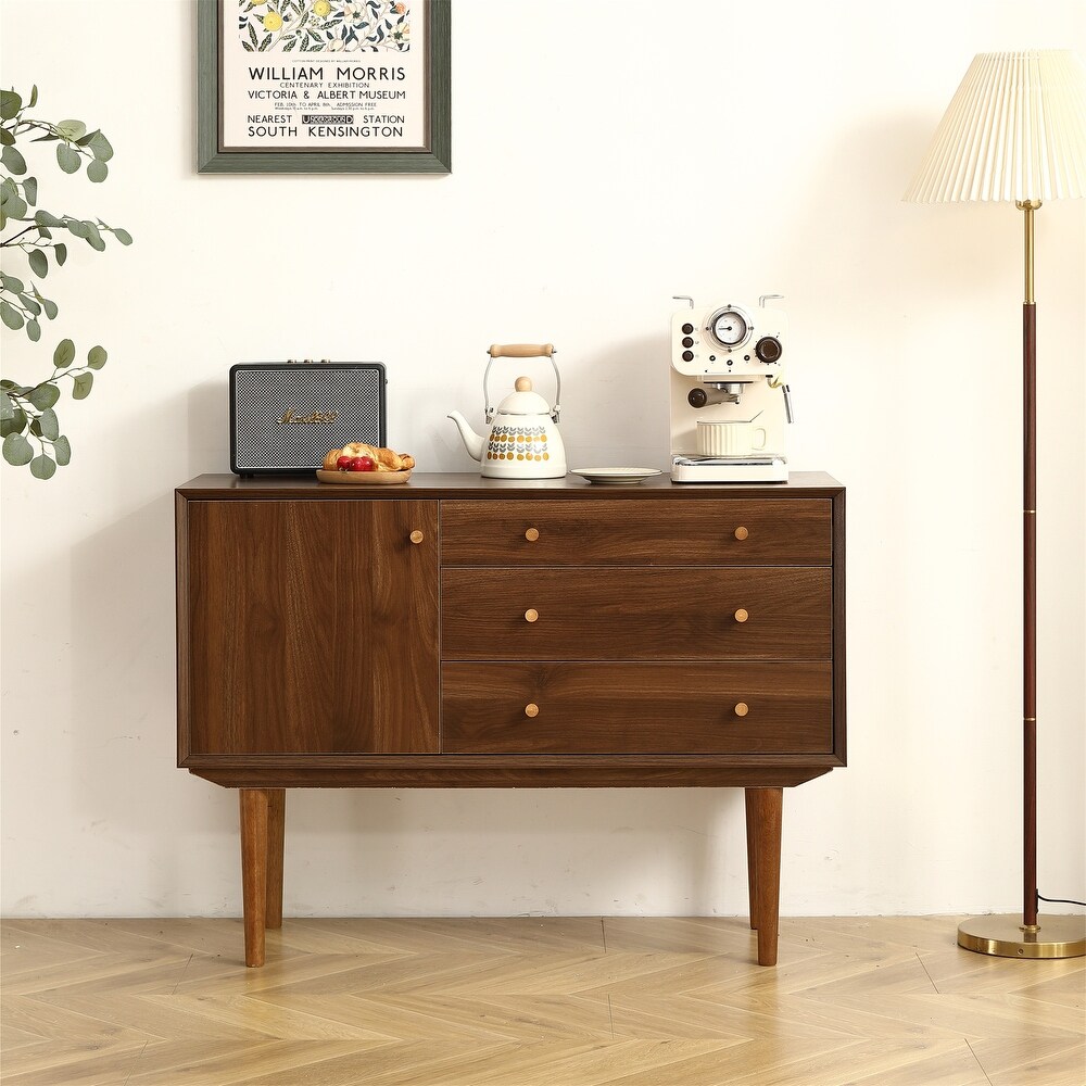 Modern Buffet Cabinet Sideboard with Walnut Finish