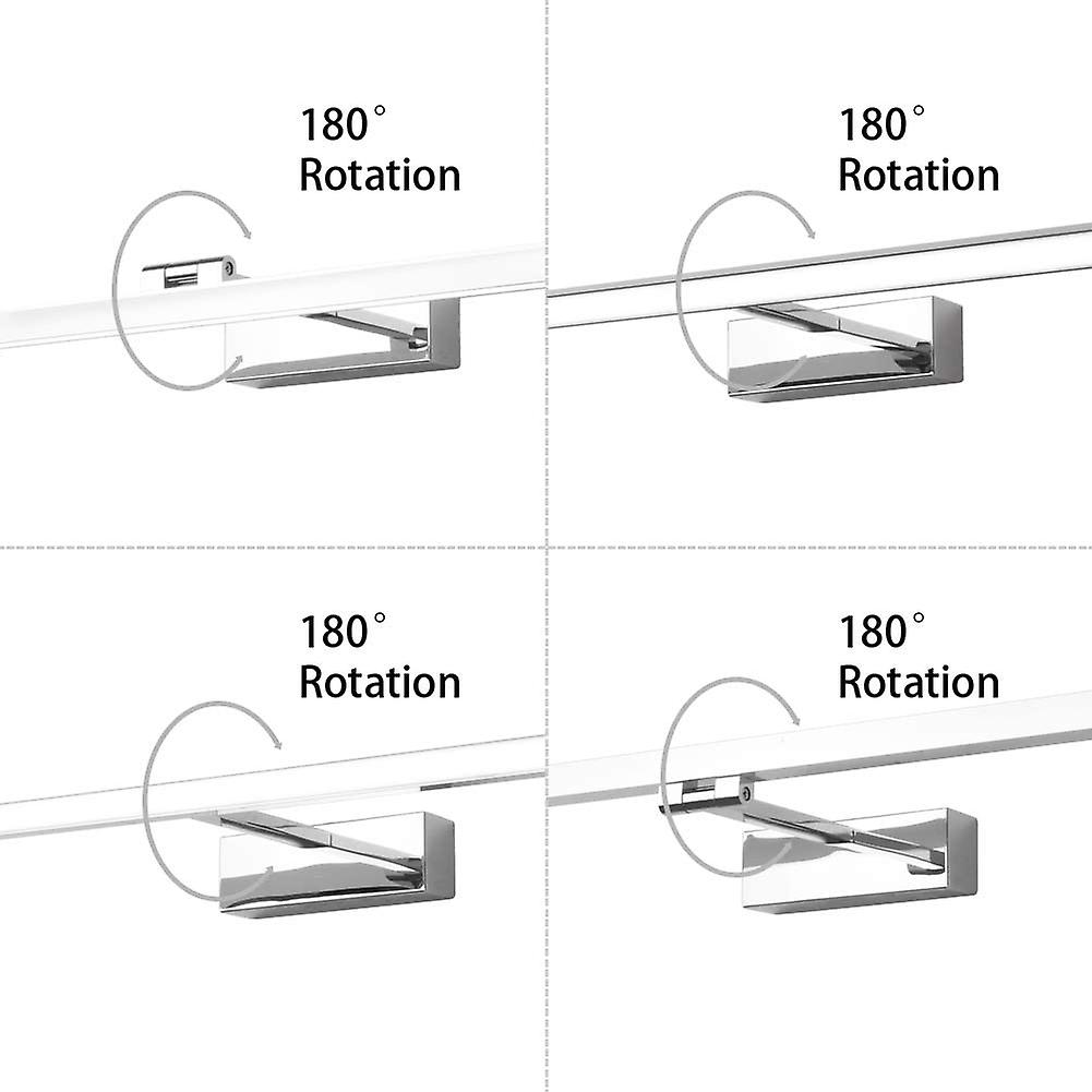 12w Led Bathroom Mirror Light 50cm，ip44，180rotatable，cool White 5500k，silver