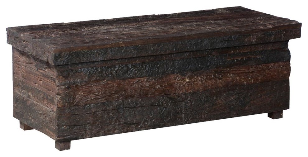 Log Cabin Rustic Reclaimed Wood Standing Coffee Table Trunk   Rustic   Coffee Tables   by Sierra Living Concepts Inc  Houzz