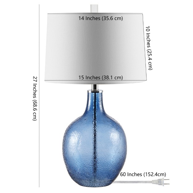 Nadine Glass Table Lamp Blue Safavieh