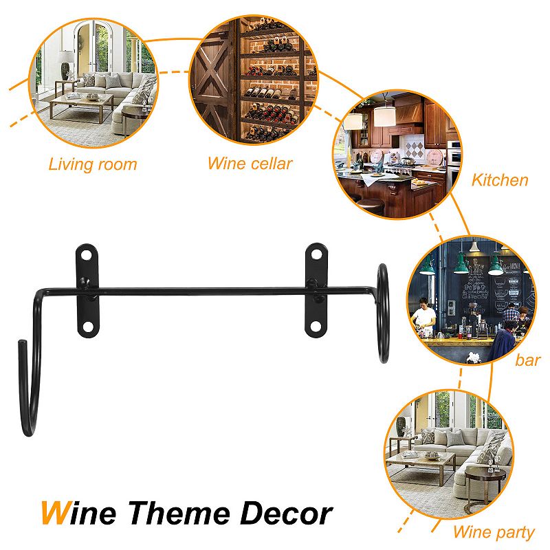 Spiral Wine Wall Holder 12Pcs， Wine Bottle Display Holder， Display Wall Storage Shelf Right