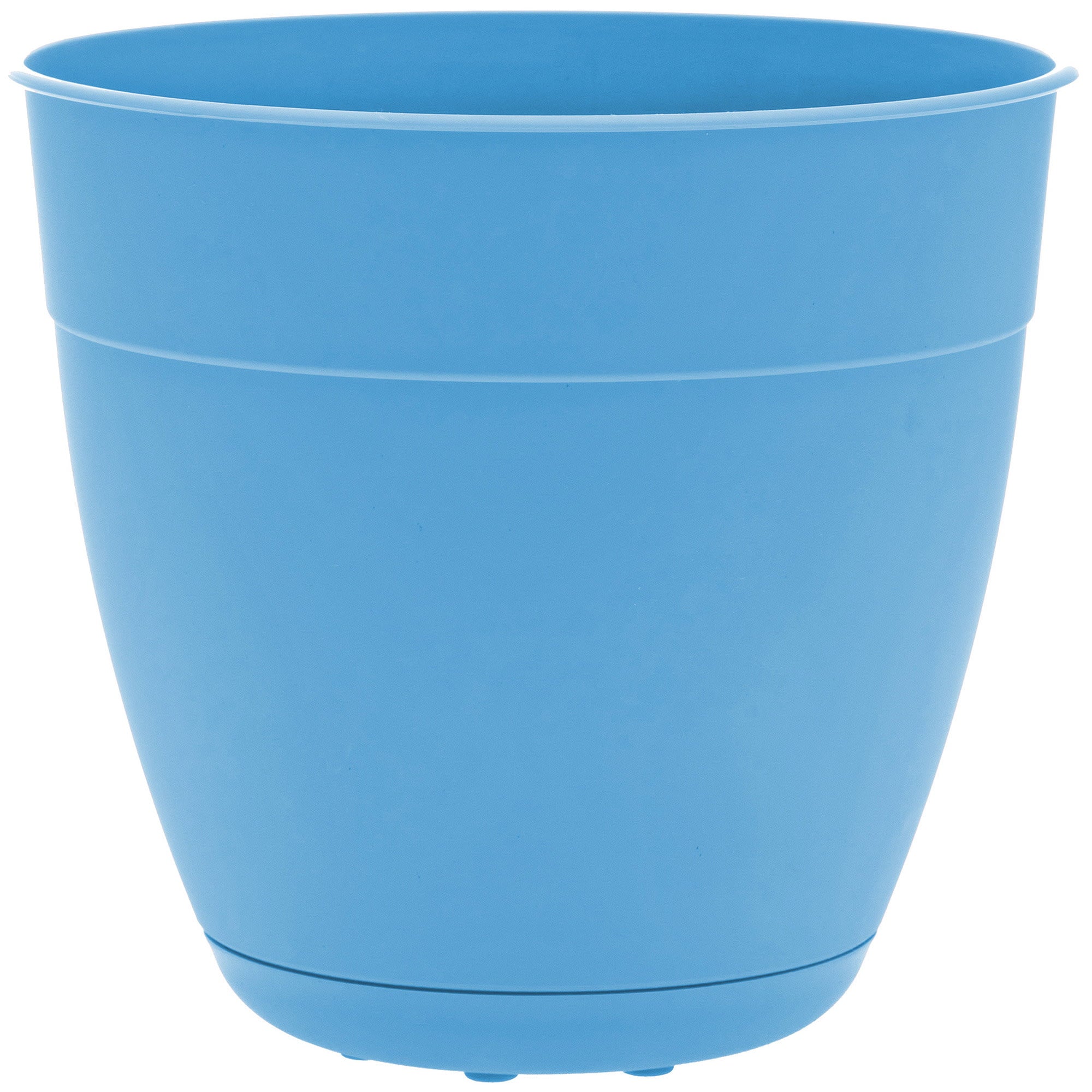 Bloem Dayton Planter With Saucer: 16" - Ocean Blue - 100% Recycled Plastic Pot, Removable Saucer, Elevated Feet, For Indoor and Outdoor Use, Gardening, 8.5 Gallon Capacity