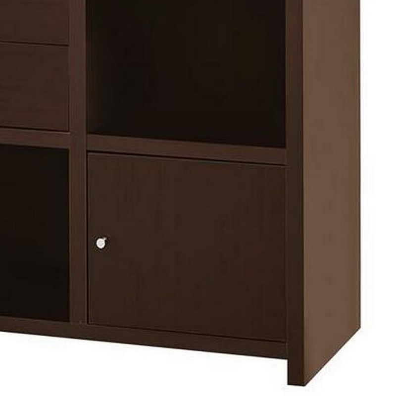 Contemporary Bookcase with Stair like Design， brown