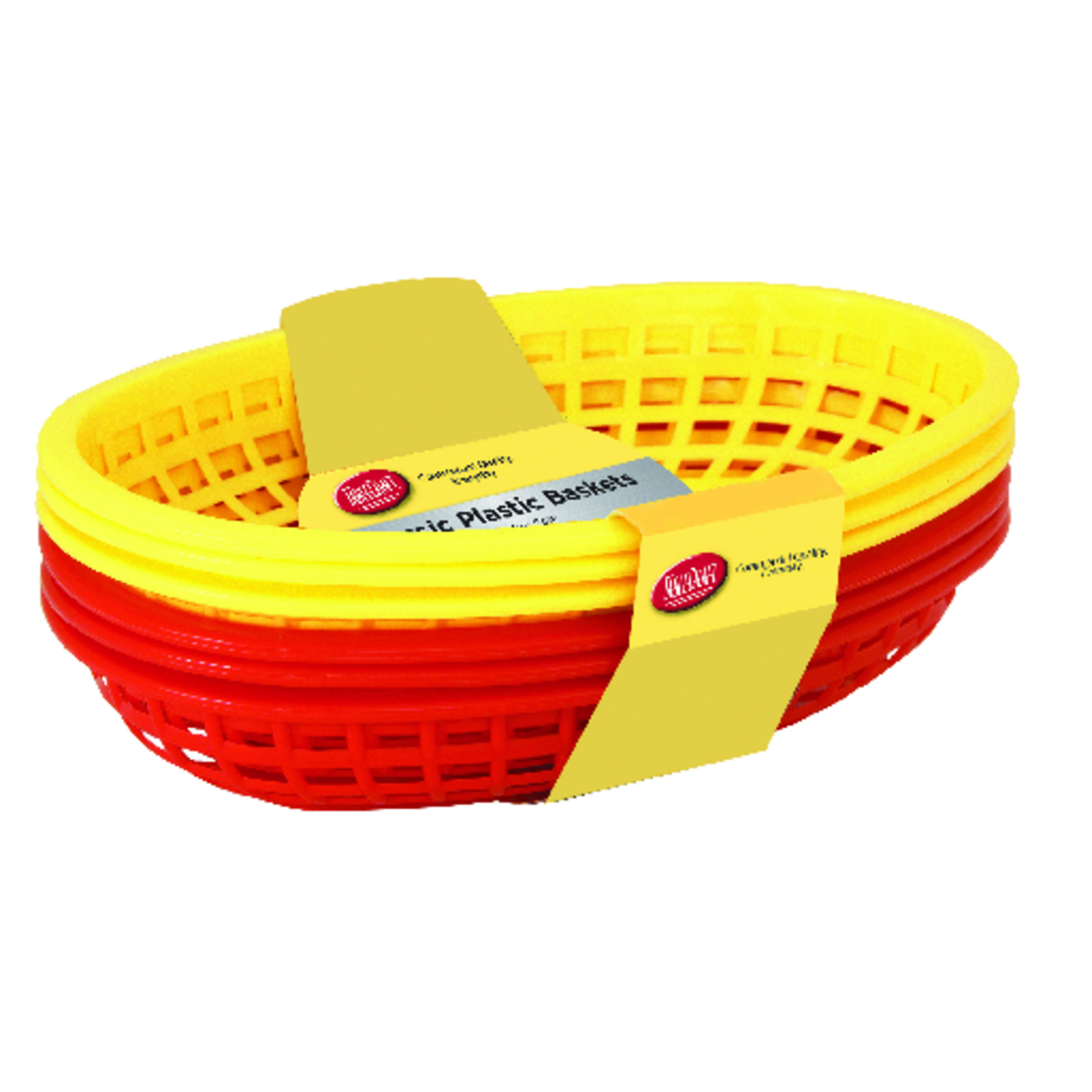 TableCraft Red/Yellow Plastic Food Baskets