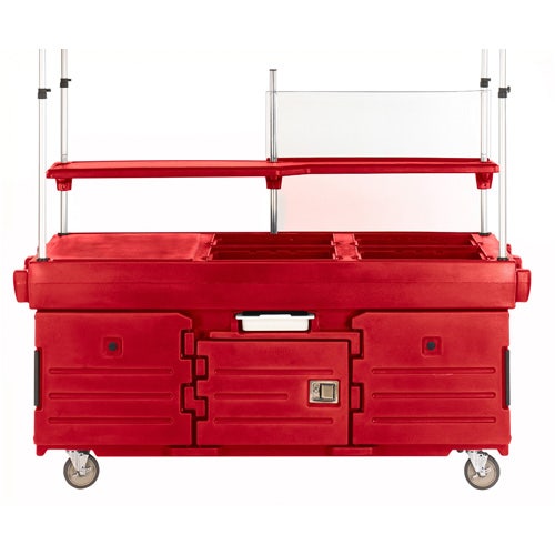 Cambro KVC854158 CamKiosk Cart， 4 Pan Wells， Hot Red