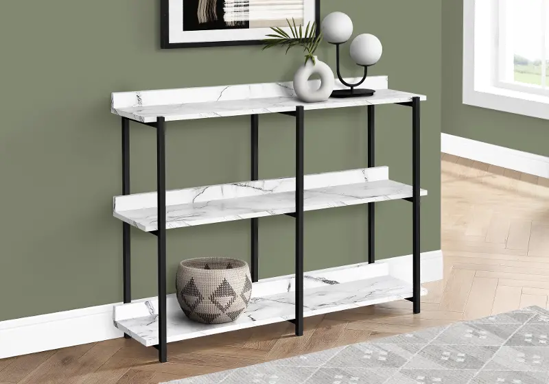 Cameron Marble 3-Tier Console Table