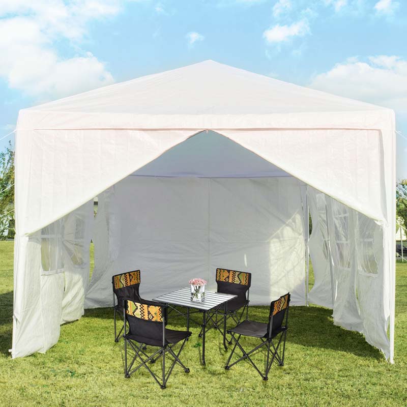 10 x 30 FT Outdoor Gazebo Canopy Tent Party Wedding Event Tent with 6 Removable Sidewalls & 2 Doorways