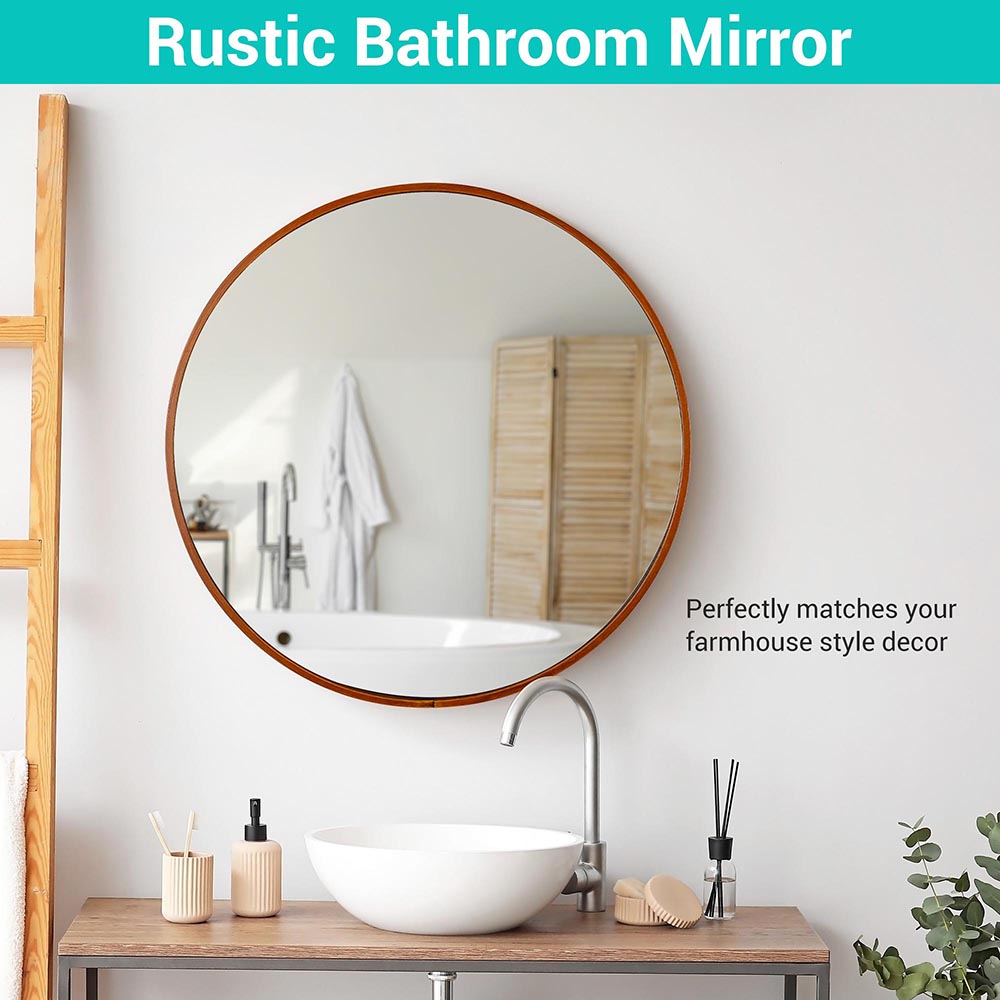 Yescom Round Framed Bathroom Mirror Wall-mounted