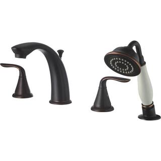 CMI inc Majestic Two Handle Top Deck Mount Roman Tub Faucet with Hand Held Shower in Oil Rubbed Bronze 211-6622