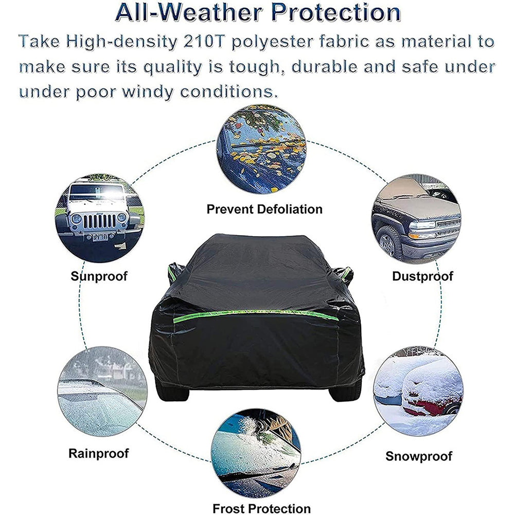 Wrangler 2 door Suv cover waterproof and snowproof with zipper Compatible with Jeep Wrangler 1987-2019 Jk， Jl， Cj， Yj， Tj， For 2004-2006 Jeep Lj2 Doors(Black)