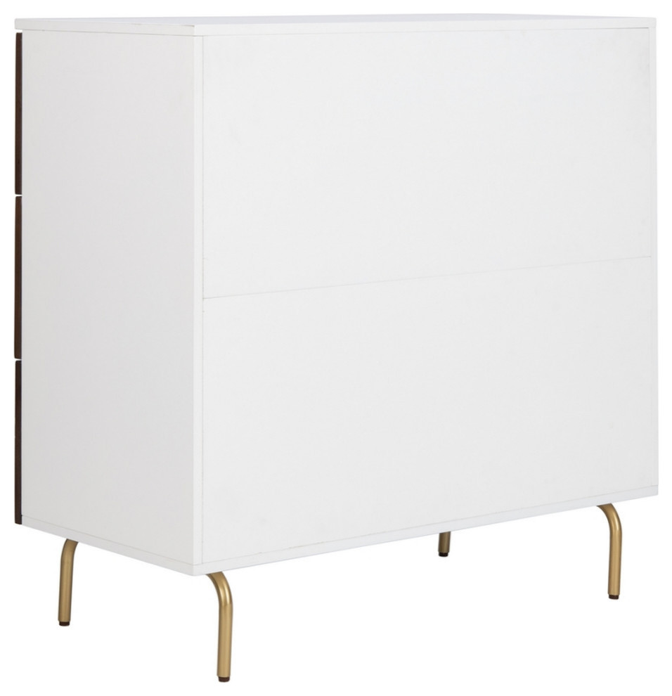 Clara 3 Drawer Chest White/ Walnut   Modern   Accent Chests And Cabinets   by Virgil Stanis Design  Houzz