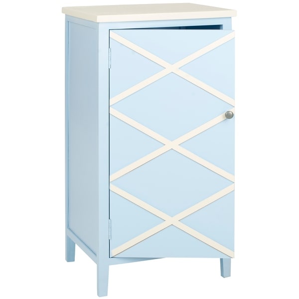 SAFAVIEH Cary Light Blue/ White Storage Small Cabinet - 0