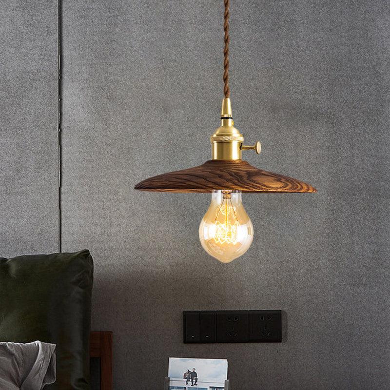 Walnut Conical Pendant Light