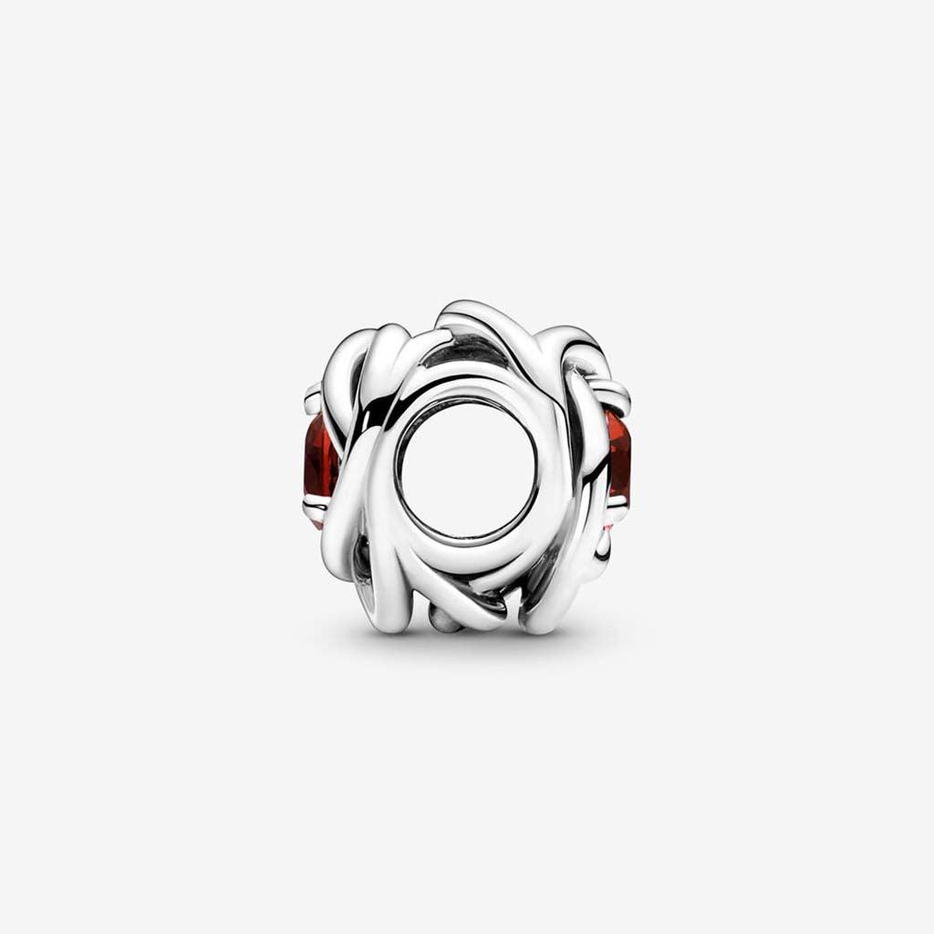 PANDORA  January Red Eternity Circle Charm